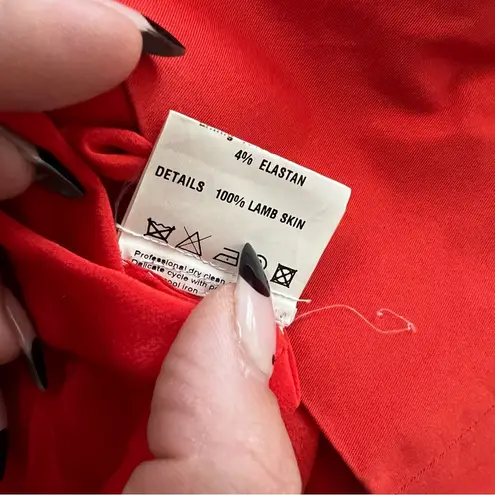 Bally Orange/Leather Trim Mid Length Dress. Size 6