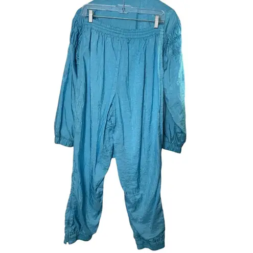 Puma Vintage  Swish Blue Lined Windsuit Jacket & Pants Women's Large