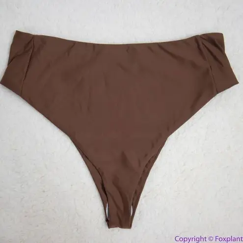 NEW Abysse x free people Benson high waisted bikini bottoms in dark brown, L Brown Size L