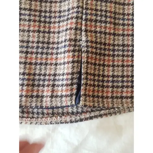 Old Navy Skirt Sz Small Plaid Mini Preppy High Rise Dark Academia Brown Slit NWT