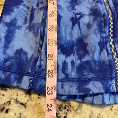 Lululemon  Blue Tie Dye Hooded Zip Up Jacket Athletic Performance Wear Size 8