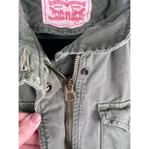 Levi's Utility Military Field Jacket Olive Green Size Medium