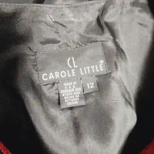 carole little Vintage leopard tweed embroidered waiatcoat vest size 12