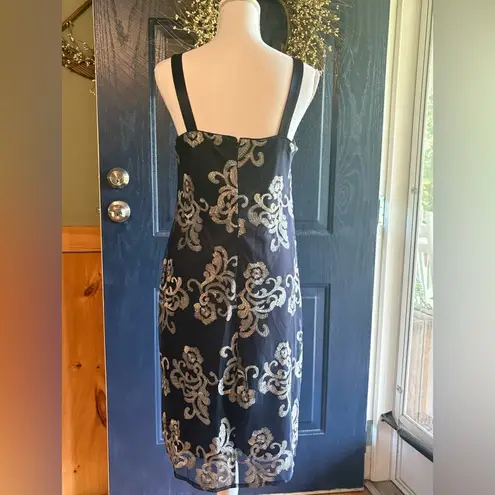 R & M Richards  Black and Silver Dress