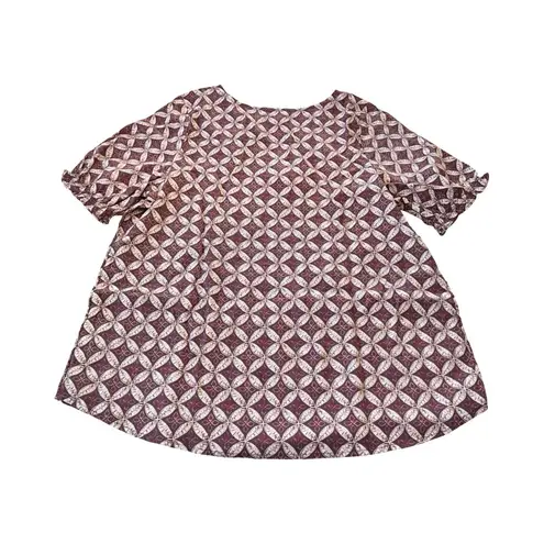 Falls Creek Falls Creek Womans Small Puff Sleeve Geometric Light Weight Short Sleeve Top