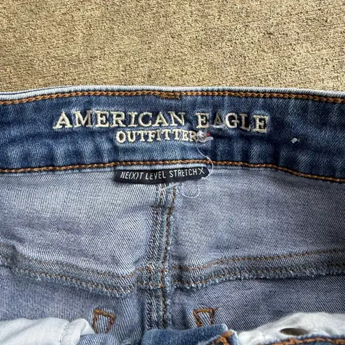 American Eagle  Outfitters Hi Rise Shortie Next Level Stretch Jean Shorts Size 2
