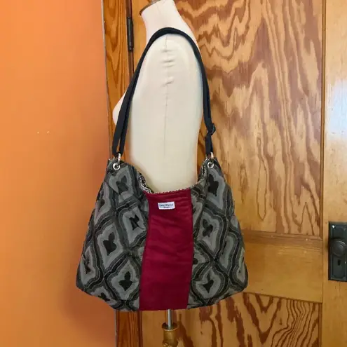 Lexi Winn Tapestry n Velvet Hobo Bag Red