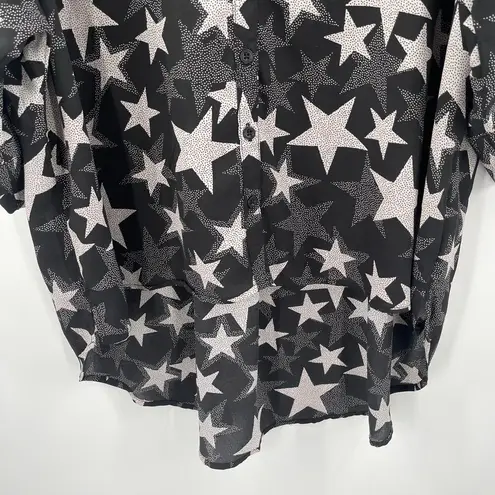 Torrid  Blouse Size 0X Stars Plus Curvy Chiffon Button Down Kimono Open/Closed