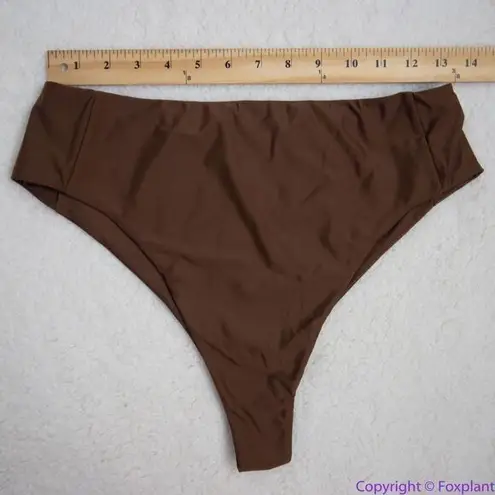 NEW Abysse x free people Benson high waisted bikini bottoms in dark brown, XL Brown