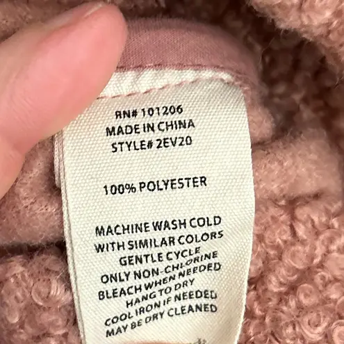 Soft Surroundings Campera Shacket Rose Pink Mauve Teddy Jacket Coat Size Large