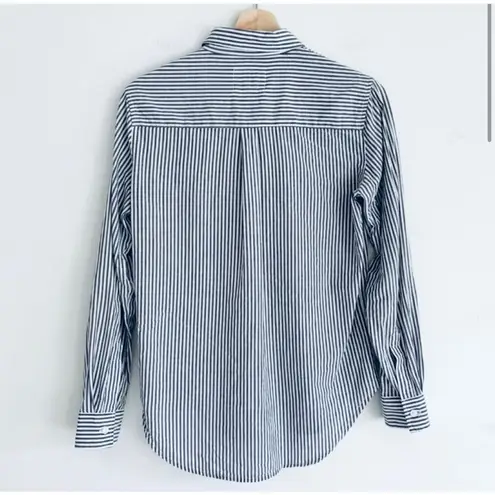 Rails Taylor Florence Striped Cotton Blend Shirt Studded Pearl Embellishment XS