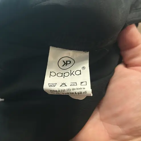 Papka Jumpsuit Black Size Medium Adjustable Button Straps Pockets