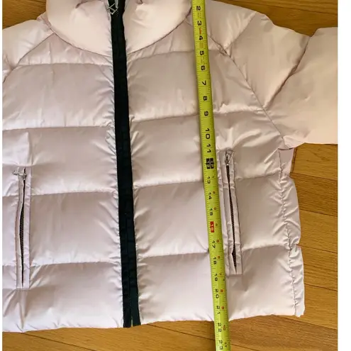 Tory Sport Cropped Performance Satin Down Jacket in pastel pink size small