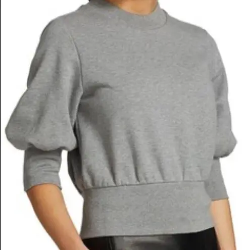 3.1 Phillip Lim Grey melange French Terry Puff-Sleeve Sweatshirt