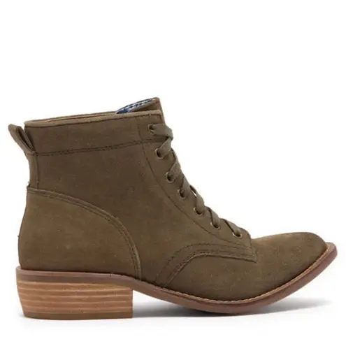 Dingo New! DAN POST Green Acres Suede Lace-Up Boot in Olive Size 7.5 $150