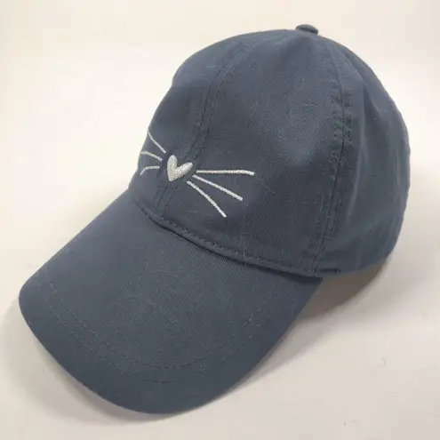 J.Crew Navy with Silver Cat Whisker Embroidery Dad Hat Baseball Cap