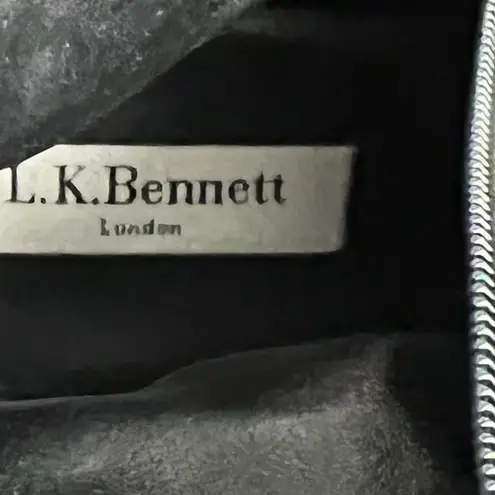 LK Bennett L.K. Bennett Carole Black Stretch Leather Knee Boots - Size 5.5 / 36