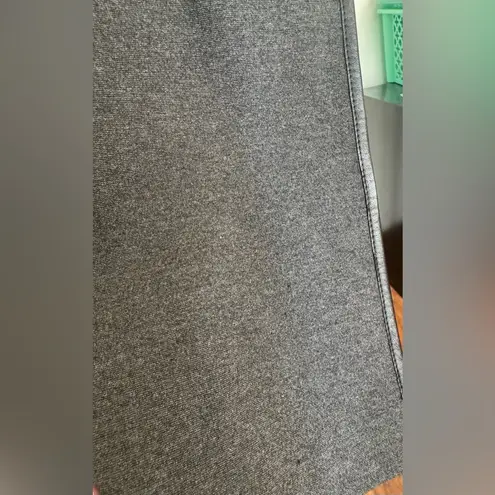 Lafayette 148 Belted Open Front Trench Coat Ribbed Knit Sleeves Gray Size Medium - Image 11