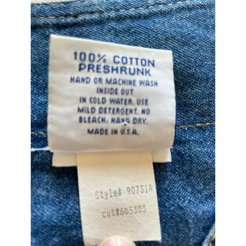 Vintage 90s Denim Shirt Shacket SouthWestern Design size Medium