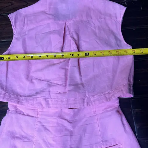 ZARA Button down dress with collar casual boho indie pink crop top high waisted skirt - Image 5