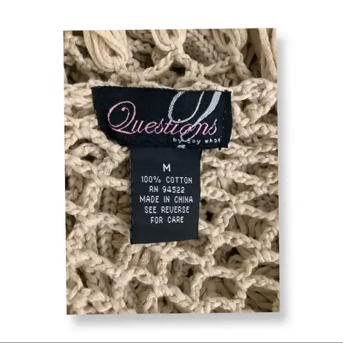 Say What? Questions by Say What Size Medium Crochet Tunic with Fringes. Preowned