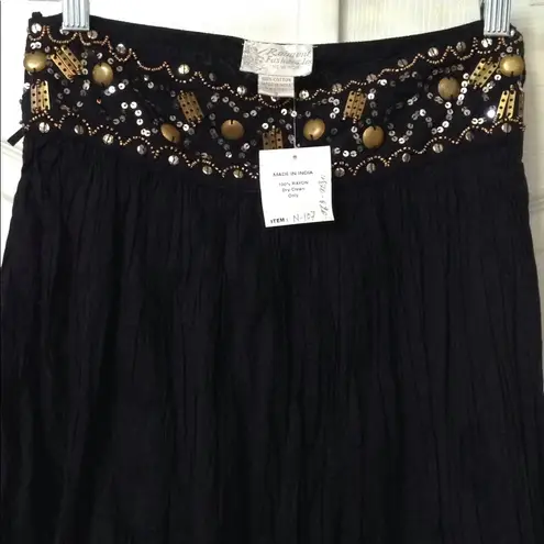 FINAL MARKDOWN Women's Raiment Fashions Beaded & Sequin skirt sml Black