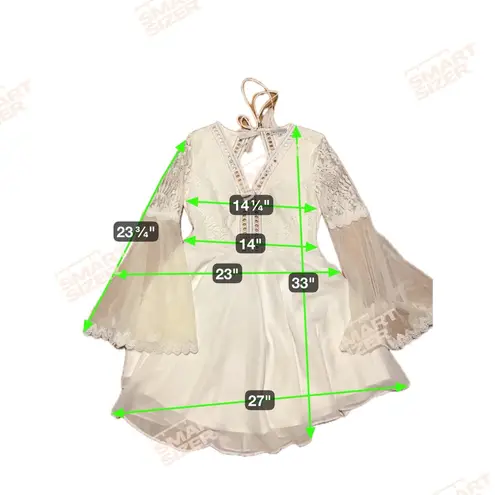 Two Sisters The Bell Sleeve White Lace Mini Dress 10