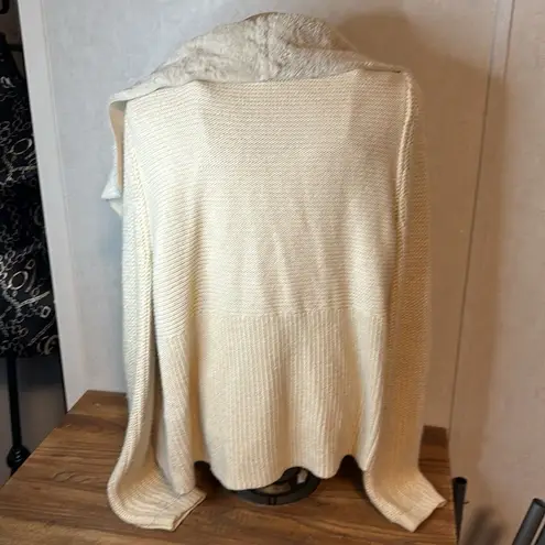 Market & Spruce Cream Knit Cardigan Sweater Draped Open Front Cozy Comfy Womens