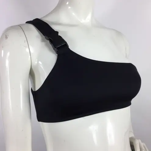 Topshop  Neoprene One Shoulder Bikini Top Black Size 2