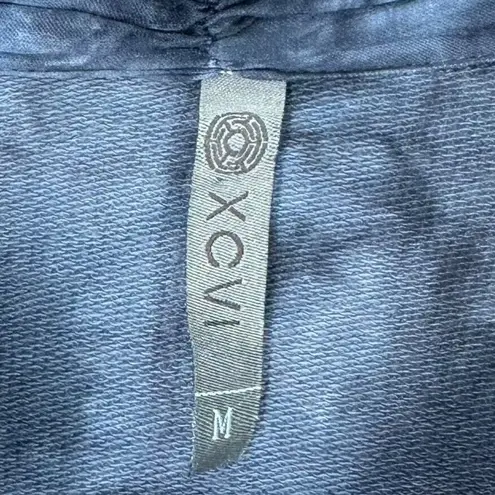 XCVI Black and Gray Tie Dye Ruched Jersey Zip Casual Jacket Size M