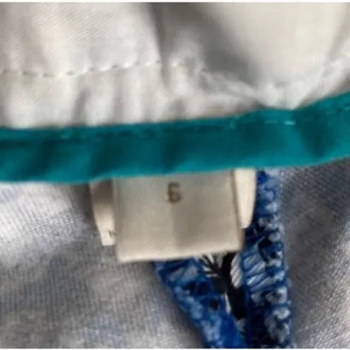 J Crew Shorts Womens 6 Blue White Ditzy Floral Flower Chino Printed Oxbow Preppy