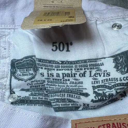 Levis 501 Jeans Womens 28x26 Light Pink Straight Leg Raw Hem Denim Casual New Size 28