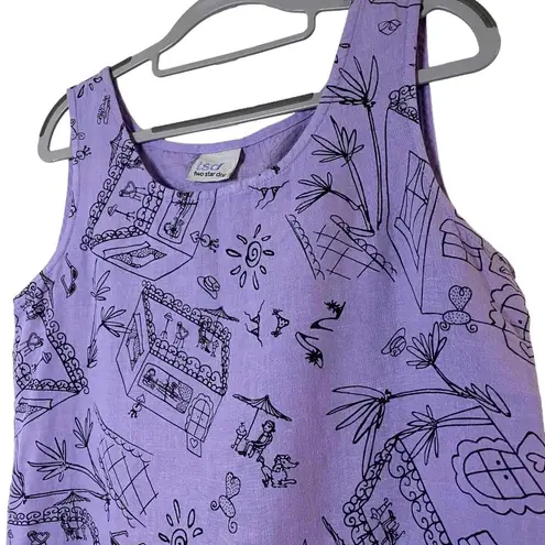 Two Star Dog Womens Purple Patchwork Fair Trade Tunic Tank Top Shirt Size XS