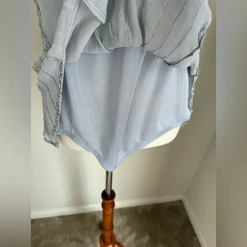 Alain Weiz Beaded Silk Camisole, Size 16 Gray