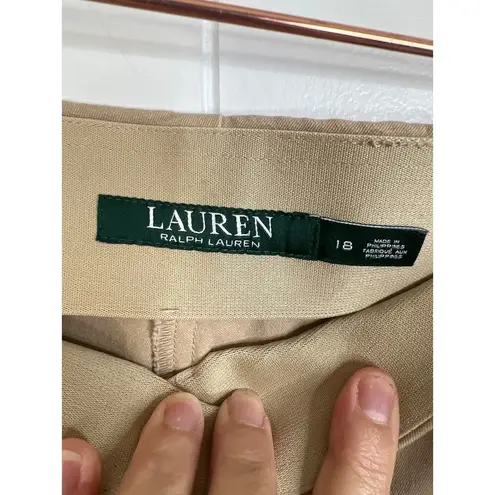 Ralph Lauren Lauren  Tan Side Zip Cropped Pants Size 18