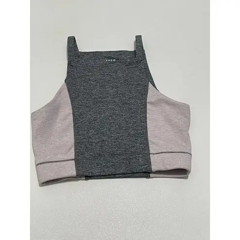 We Over Me Wip Crop Top Sports Bra Dark Grey Shale Pink XS Extra Small Gray