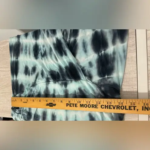 Young Fabulous and Broke  Tie Dye Long Sleeve Dress V Neck Ruching Body Con Large