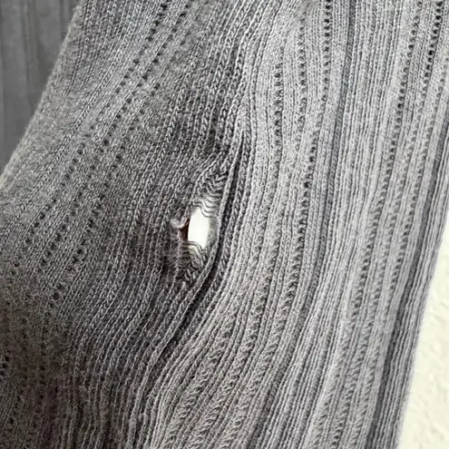 $5/$25 Pact 100% Organic Cotton Gray Ribbed Button Henley Ruffle Tank Size XS