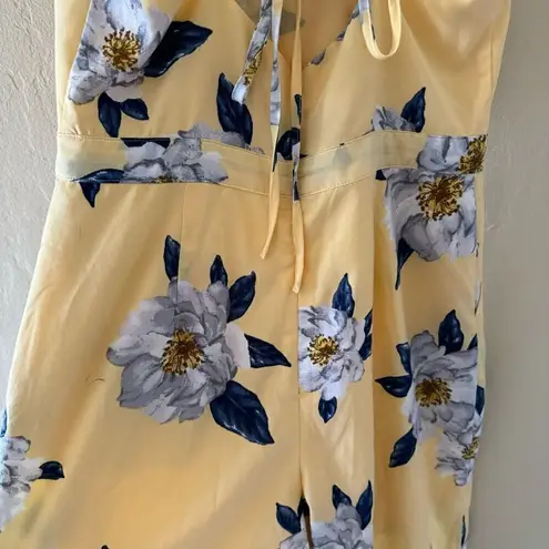 J.O.A. J by Jumpsuit Women Yellow  Blue Floral Bohemian Y2K Wide Leg Zipper Ruffles