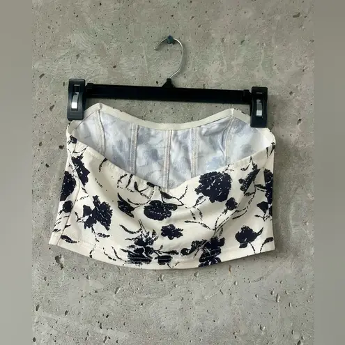 floral corset crop top Black Size 4