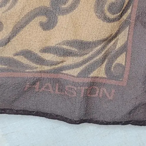 Halston Heritage Vintage Halston Earth Tones Floral Paisley Sheer Square Scarf 80s