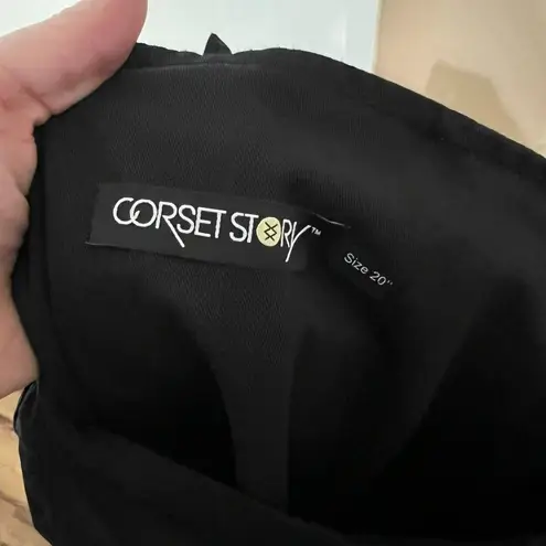 Corset Story Solid Black Lace Back Dress Goth Long Sleeve Womens 20" Size undefined