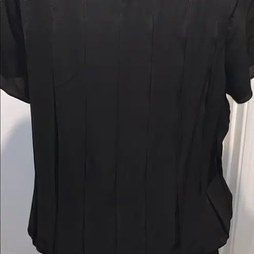 Proenza Schouler NWOT Pleated Silk Drop Waist Mini Dress in Black Size 8