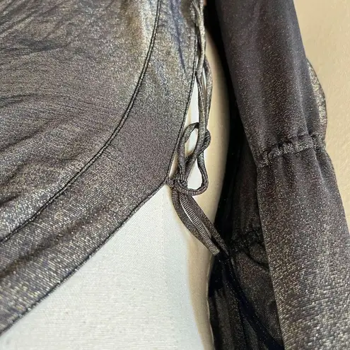 Prima Donna Swim V.I.P Kaftan Cover Up Women Size 12 Black Gold Drawstring Waist