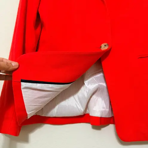 J. Crew Regent Blazer in Wool Flannel Single Button Orange