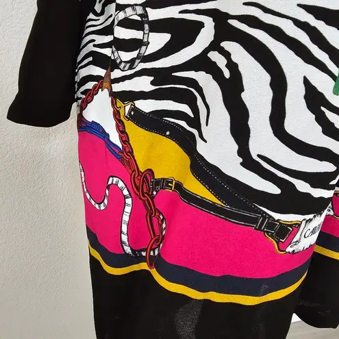 Roberto Cavalli Class Crepe Sable Zebra Floral print dress size 48