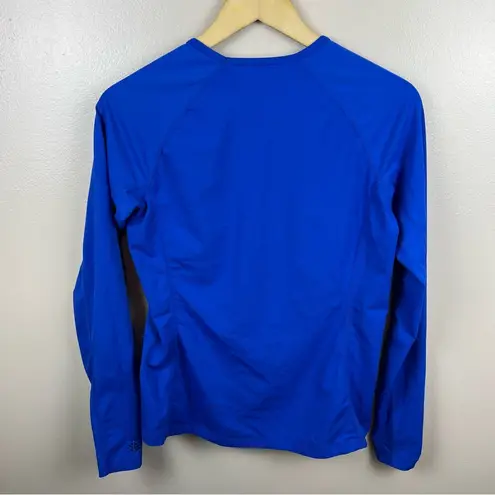 Coolibar Logo Rash Guard Size Small Swim Surf Beach Long Sleeve UPF 50 Blue