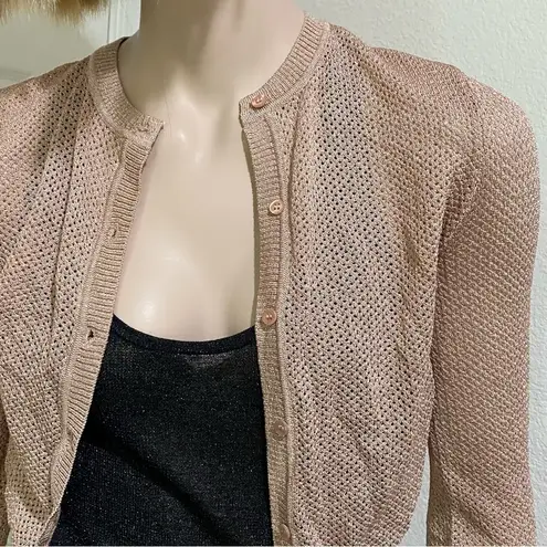Missoni Rose Mauve Glitter Button Front Knit Cardigan Sweater Size 38 US2