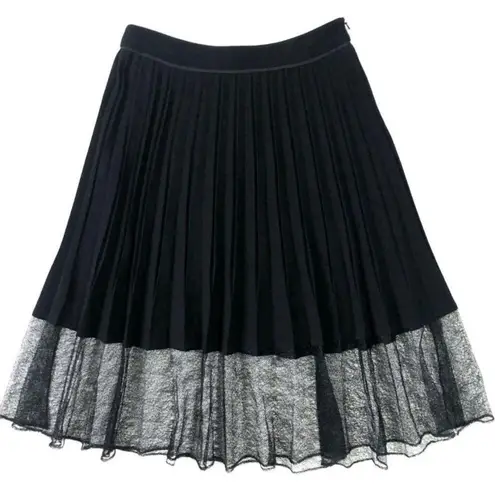 Rag and Bone  Black Pleated Lace Skirt Size 8 - Image 4