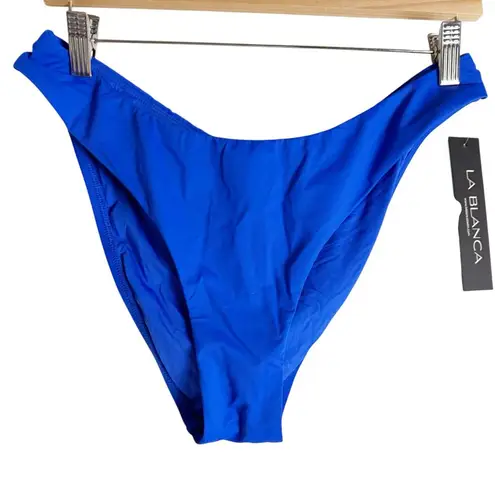 La Blanca Island Goddess Sapphire Blue Hipster Bikini Swimsuit Bottoms Size 14